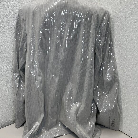 Good American Women’s Oversized Sequined Blazer Size 2XL Grey - Picture 2 of 7